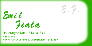 emil fiala business card